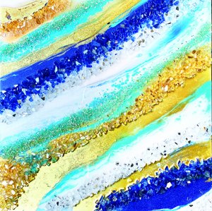 Funkelnder Blau Gold Fluss