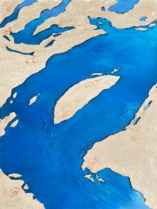 Windender Blauer Flusslandschaft von Alyson Storms