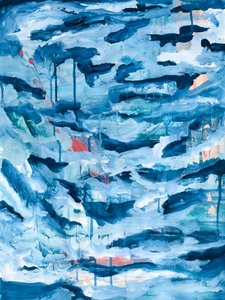 Fließende blaue Abstraktion