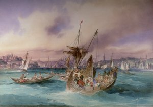 Der Eingang zum Goldenen Horn, Konstantinopel von Amadeo Preziosi