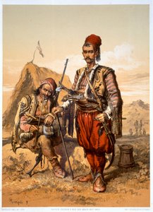 Türkische Fußsoldaten in der osmanischen Armee, 1857
