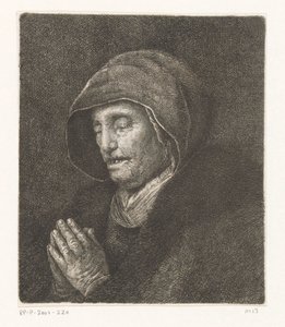 Betende alte Frau (Rembrandts Mutter) von Amalie Baader