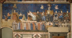 Allegorie der guten Regierung, Zyklus von Fresken, 1338-1339 von Ambrogio Lorenzetti