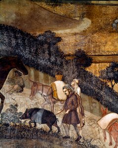 Bauern pflügen die Felder (Detail)