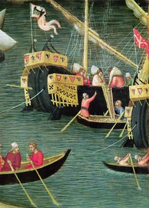 St. Nikolaus rettet Mira vor der Hungersnot (Detail), ca. 1327-32 von Ambrogio Lorenzetti