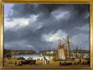 Der Hafen von Dieppe von Louis Garneray, ca. 1820