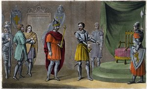Chilperich II. (670 - 721) wurde 715 von Rainfroi auf den Thron gesetzt. Entworfen und graviert von Ambroise Tardieu im Jahr 1825