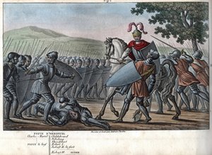 Eudes (Odon) (860 - 898), die karolingische Dynastie, führte die Schlacht gegen die Normannen und verteidigte Paris siegreich (885 - 887) - Entworfen und graviert von Ambroise Tardieu im Jahr 1825.