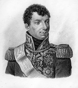 General Duroc. Géraud Christophe Michel Duroc, Herzog von Frioul (1772-1813) - in „Porträts der französischen Generäle nach den Siegen und Eroberungen der Franzosen“. Graviert von Ambroise Tardieu 1818. Stella Sammlung