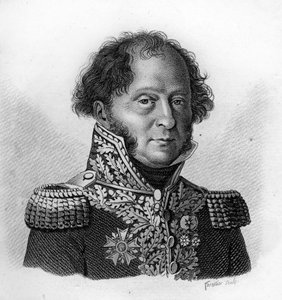 Porträt von General Gabriel BARBOU DECOURRIERES (1770 - 1839) - in „Portraits des généraux français en suite les victoires et conquêtes des Français“. Graviert von Ambroise Tardieu im Jahr 1818. Stella Sammlung. von Ambroise Tardieu