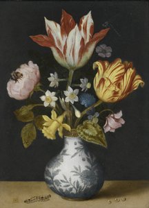 Stillleben mit Blumen in einer Wan-Li-Vase von Ambrosius Bosschaert the Elder
