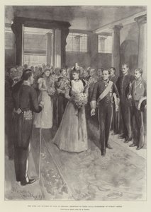 Der Herzog und die Herzogin von York in Irland, Empfang Ihrer Königlichen Hoheiten im Dublin Castle von Amedee Forestier