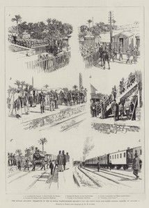 Der Vormarsch im Sudan, Abreise des 6. Royal Warwickshire Regiments an die Front vom Sidi-Gaber-Bahnhof, Ramleh, am 9. Januar
