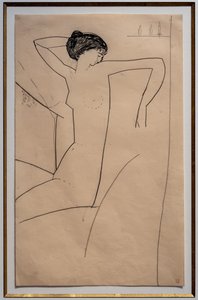 Anna Achmatowa, sitzender Akt, den Kopf auf die linke Schulter gelehnt von Amedeo Modigliani