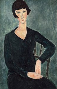 Femme assise à la robe bleue, 1918-1919