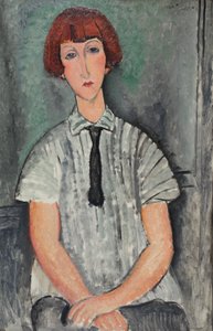 Jeune Fille au corsage rayé von Amedeo Modigliani