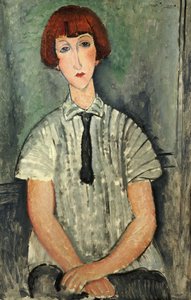 Junges Mädchen mit gestreifter Bluse von Amedeo Modigliani