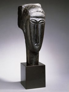 Kopf einer Frau mit Pony; Tête de Femme à la Frange, 1912 von Amedeo Modigliani