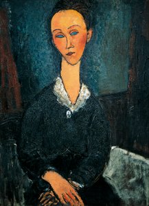 Frau mit weißem Kragen, Porträt von Lunia Czechowska von Amedeo Modigliani