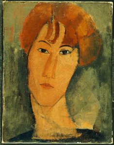 Junge Frau mit rotem Haar und Kragen von Amedeo Modigliani