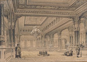 Innenansicht des Çırağan-Palastes in Istanbul, 1872