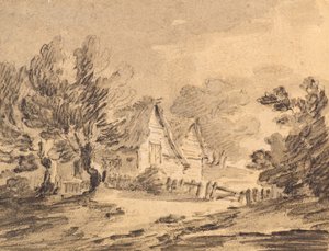 Hütte in einer Landschaft von Amelia Long