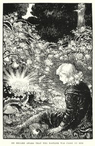 Er bemerkte, dass der Basilisk in seiner Nähe war (Gravur) von Amelia M. (attr.to) Bowerley or Bauerle
