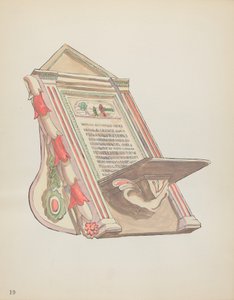 Tafel 19: Lesepult, Chimayo: Aus dem Portfolio "Spanische Kolonialdesigns von New Mexico" von American 20th Century