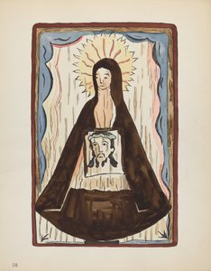 Tafel 20: Heilige Veronika: Aus dem Portfolio "Spanische Kolonialdesigns von New Mexico" von American 20th Century