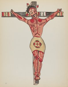 Tafel 27: Christus gekreuzigt, Mora: Aus dem Portfolio "Spanische Kolonialdesigns von New Mexico"