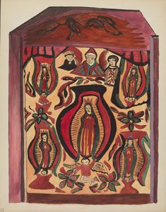 Tafel 32: Unsere Liebe Frau von Guadalupe: Aus dem Portfolio "Spanische Kolonialdesigns von New Mexico" von American 20th Century