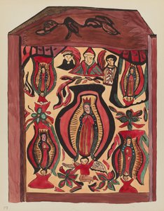 Tafel 32: Unsere Liebe Frau von Guadalupe: Aus dem Portfolio "Spanische Kolonialdesigns von New Mexico" von American 20th Century
