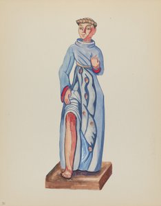 Teller 36: St. Rochus: Aus dem Portfolio "Spanische Kolonialdesigns von New Mexico" von American 20th Century