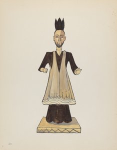 Tafel 39: St. Johannes Nepomuk Bulto: Aus dem Portfolio "Spanische Kolonialdesigns von New Mexico" von American 20th Century