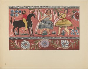 Tafel 42: Bemaltes Truhendesign: Aus dem Portfolio "Spanische Kolonialdesigns von New Mexico" von American 20th Century