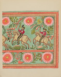 Tafel 43: Bemaltes Truhendesign: Aus dem Portfolio "Spanische Kolonialdesigns von New Mexico" von American 20th Century
