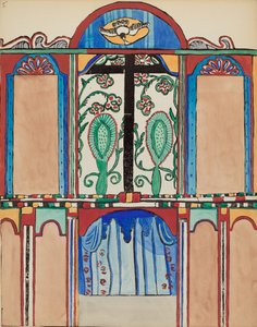 Tafel 6: Kapellenaltar, Santa Cruz: Aus dem Portfolio "Spanische Kolonialdesigns von New Mexico" von American 20th Century