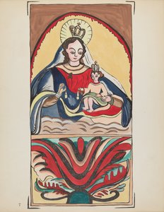 Tafel 7: Unsere Liebe Frau vom Berg Karmel: Aus dem Portfolio "Spanische Kolonialdesigns von New Mexico" von American 20th Century