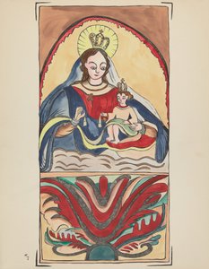 Tafel 7: Unsere Liebe Frau vom Berg Karmel: Aus dem Portfolio "Spanische Kolonialdesigns von New Mexico" von American 20th Century