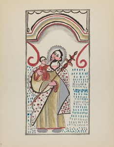 Tafel 9: Heiliger Josef und Kind: Aus dem Portfolio "Spanische Kolonialdesigns von New Mexico"