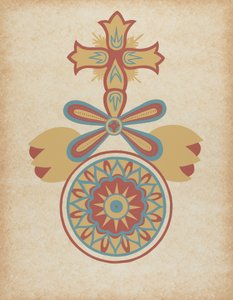 Santa Barbara Missions-Türdesign aus dem Portfolio "Dekorative Kunst des spanischen Kaliforniens"