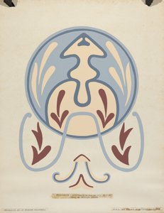 Wanddesign - Asistencia von San Antonio de Pala aus dem Portfolio: "Dekorative Kunst des spanischen Kaliforniens" von American 20th Century