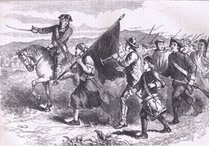 Die Menge in Springfield mit der schwarzen Flagge, Illustration aus Cassells Geschichte der Vereinigten Staaten, veröffentlicht von Cassell, Petter & Galpin, ca. 1900 von American English school