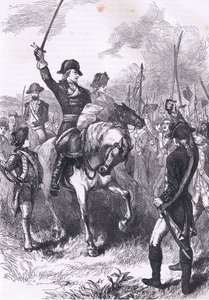 Die Verlesung der Unabhängigkeitserklärung an die Armee (Illustration aus Cassells Geschichte der Vereinigten Staaten)