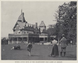 Während der Mittagspause bei den Meisterschafts-Golfspielen in Ardsley