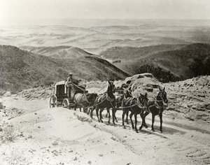 Postkutsche überquert den San Marcos Pass, Kalifornien