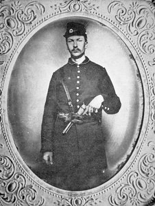 Unbekannter Unionssoldat bewaffnet mit Colt Dragoon Revolver von American Photographer