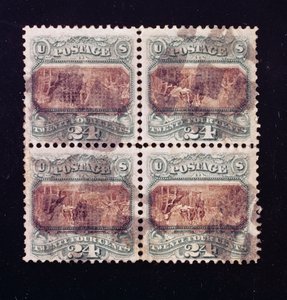 24-Cent Unterzeichnung der Unabhängigkeitserklärung Block von vier, 1869