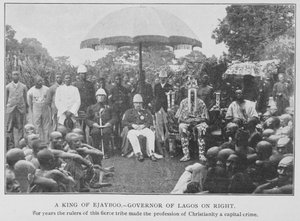 Ein König von Ejayboo und der Gouverneur von Lagos, Illustration aus 