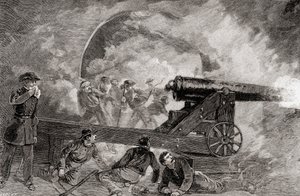 Eine Kasematte während der Bombardierung in der Schlacht von Fort Sumter, 12. April von American School